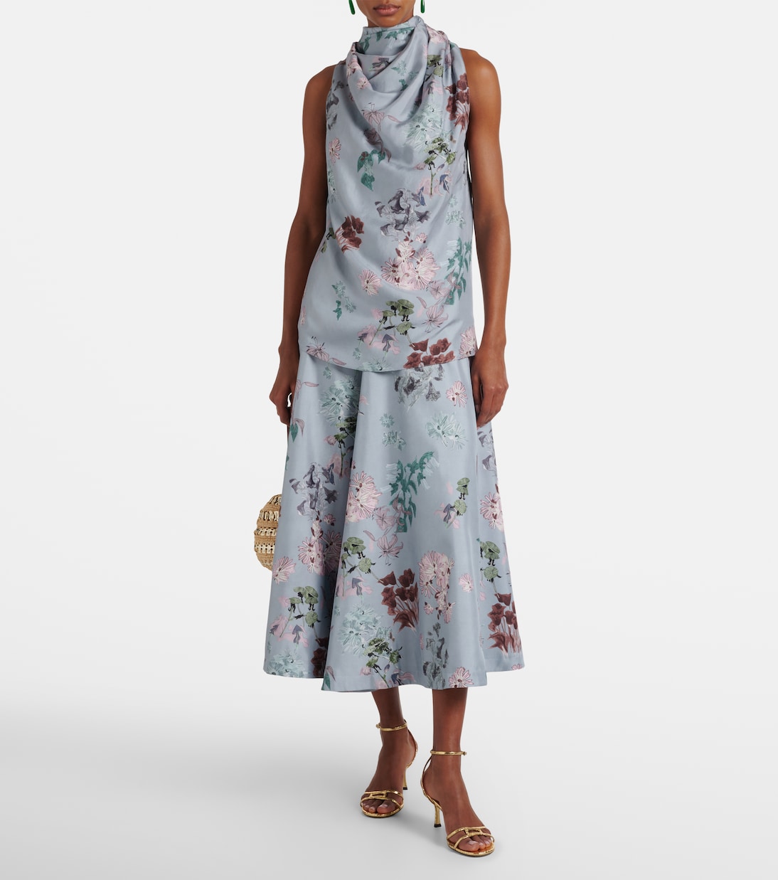Sleary floral draped silk top | Altuzarra