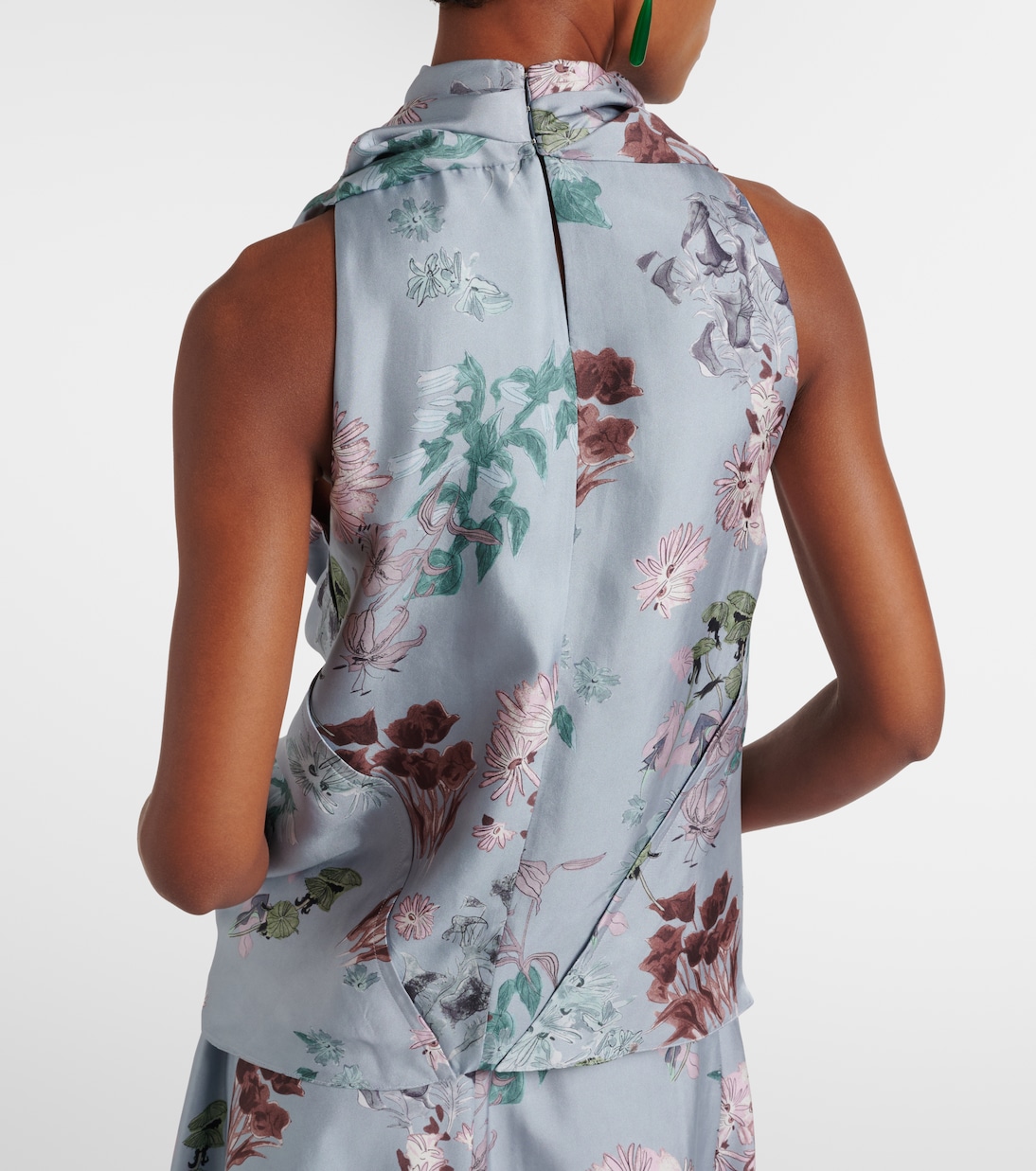 Sleary floral draped silk top | Altuzarra