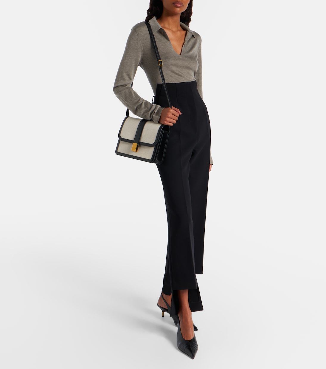 Rae high-rise crêpe flared pants | Khaite