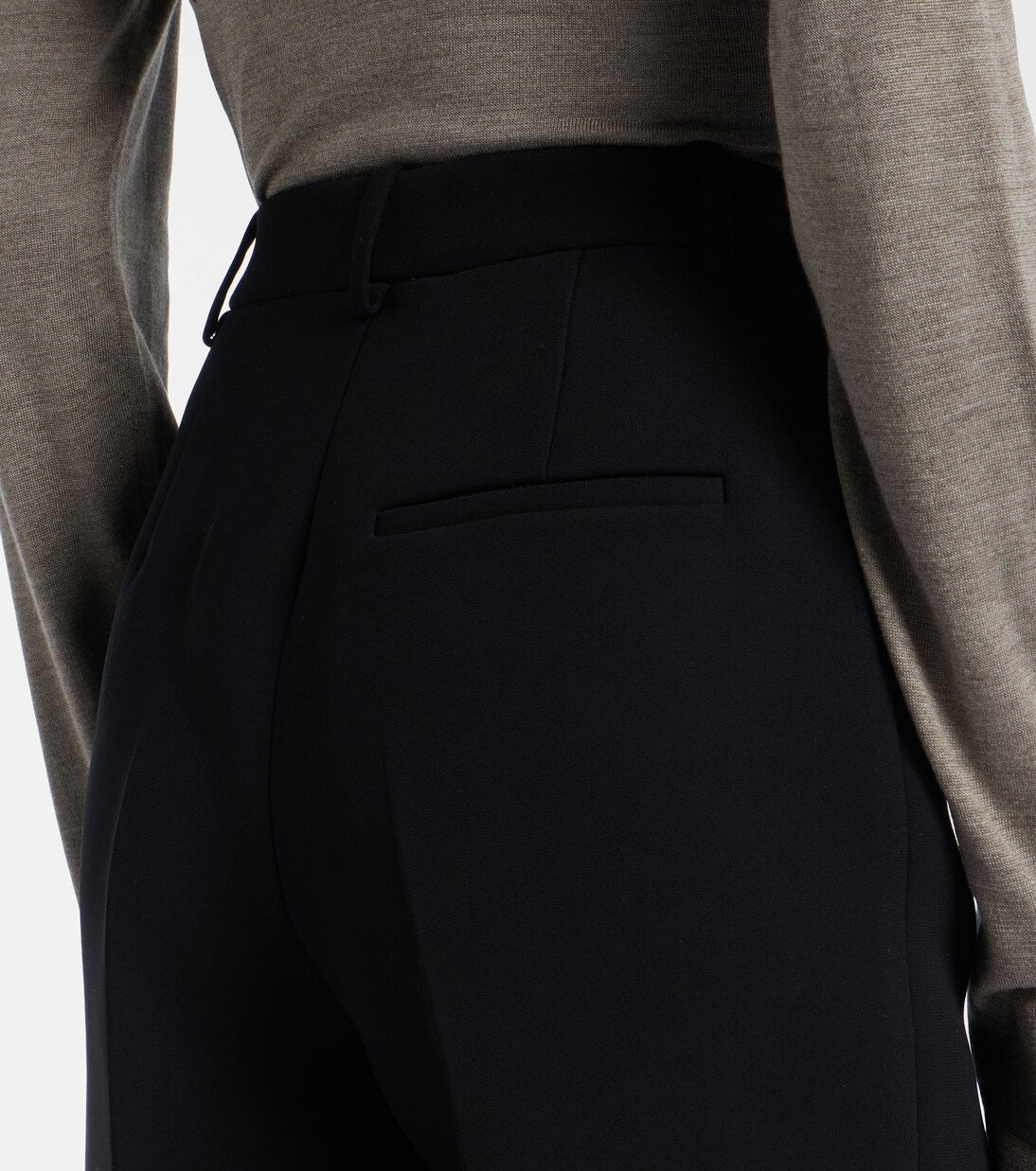 Rae high-rise crêpe flared pants | Khaite