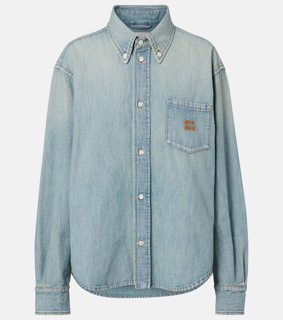 Logo chambray shirt  | Miu Miu