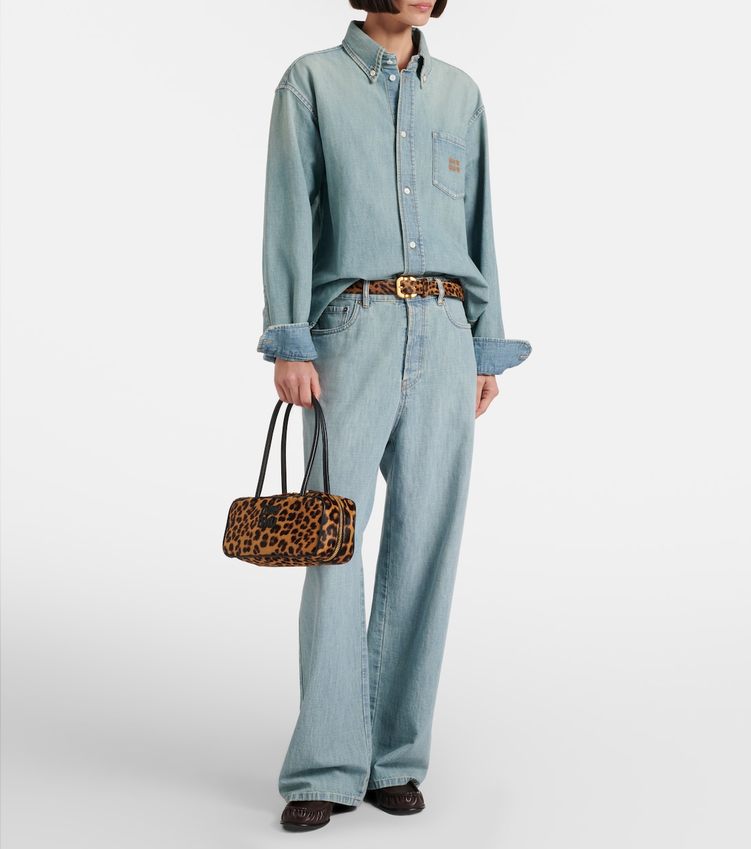 Logo chambray shirt  | Miu Miu