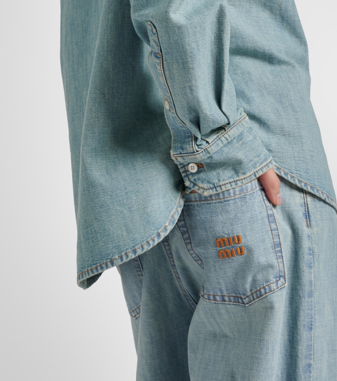Logo chambray shirt  | Miu Miu