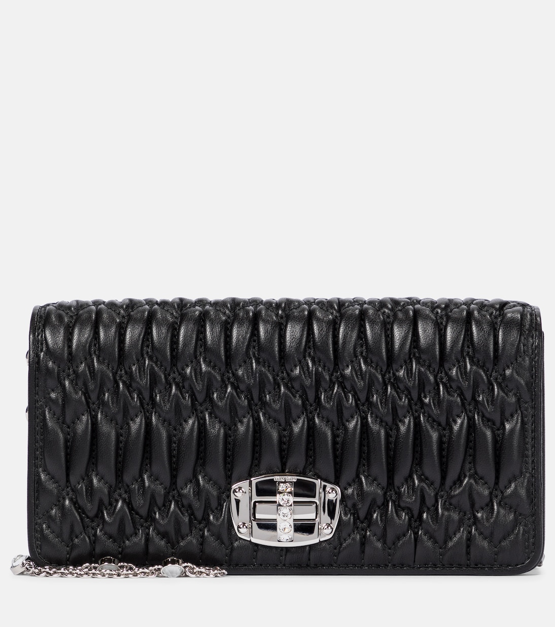 Pochette en cuir matelassé à ornements | Miu Miu
