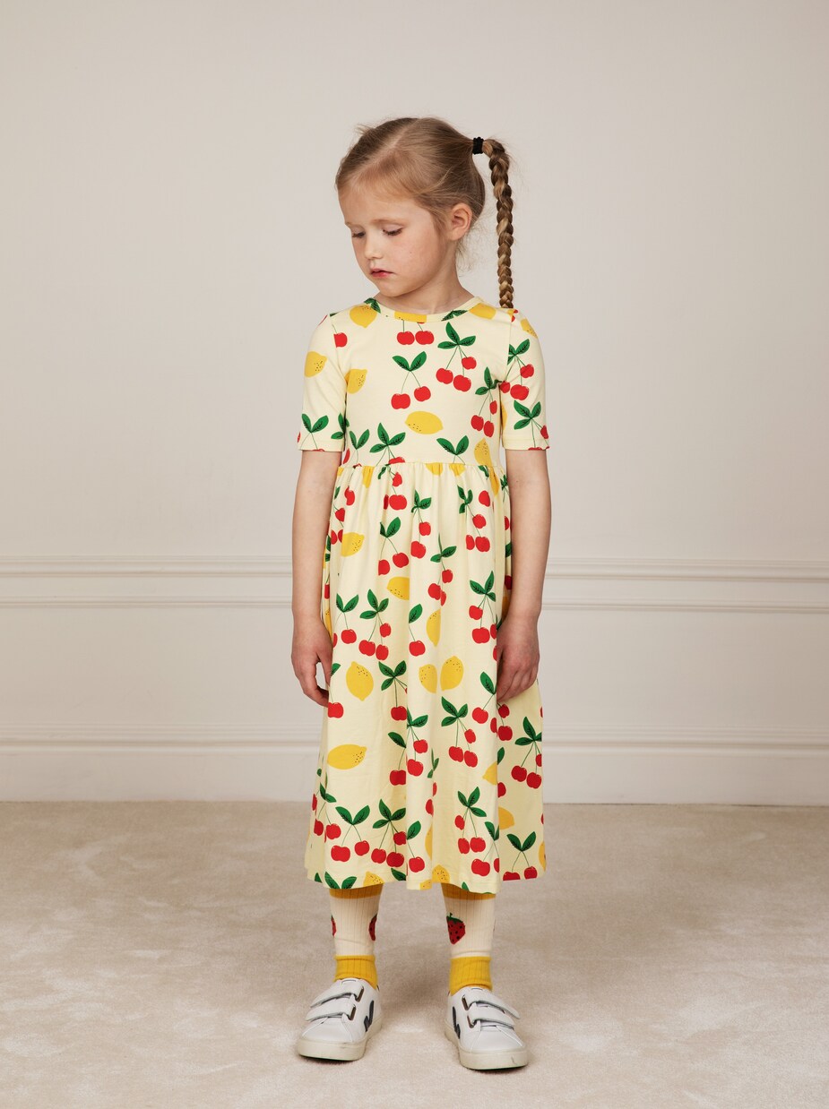 Cherry Lemonade stretch-cotton dress | Mini Rodini