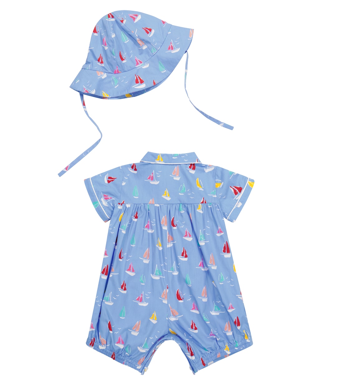 Baby printed cotton romper and hat set | Rachel Riley