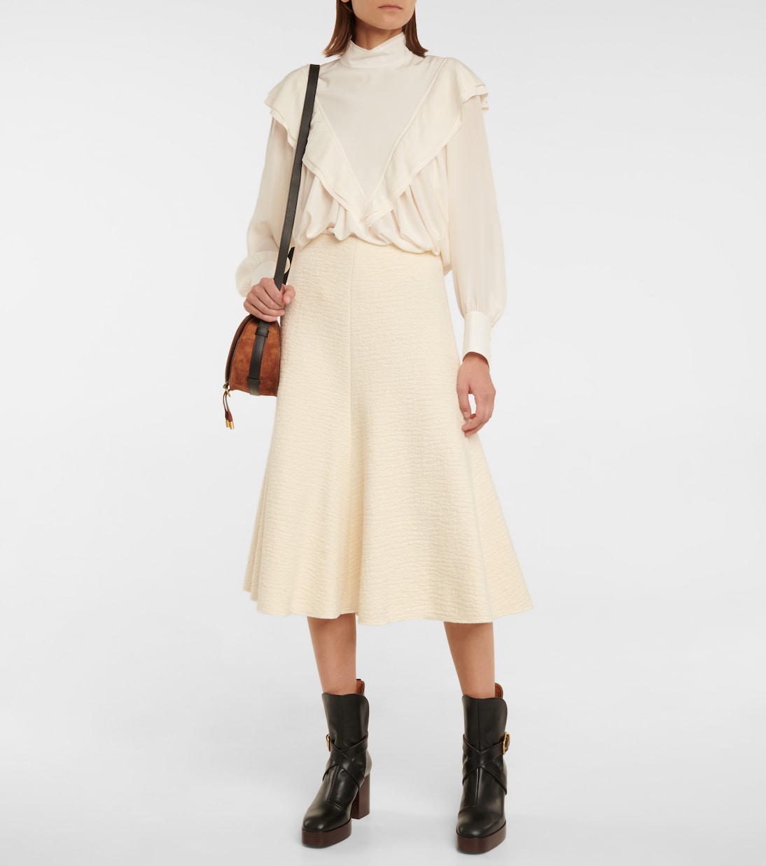Bluse aus Seiden-Crêpe mit Rüschen | Chloé