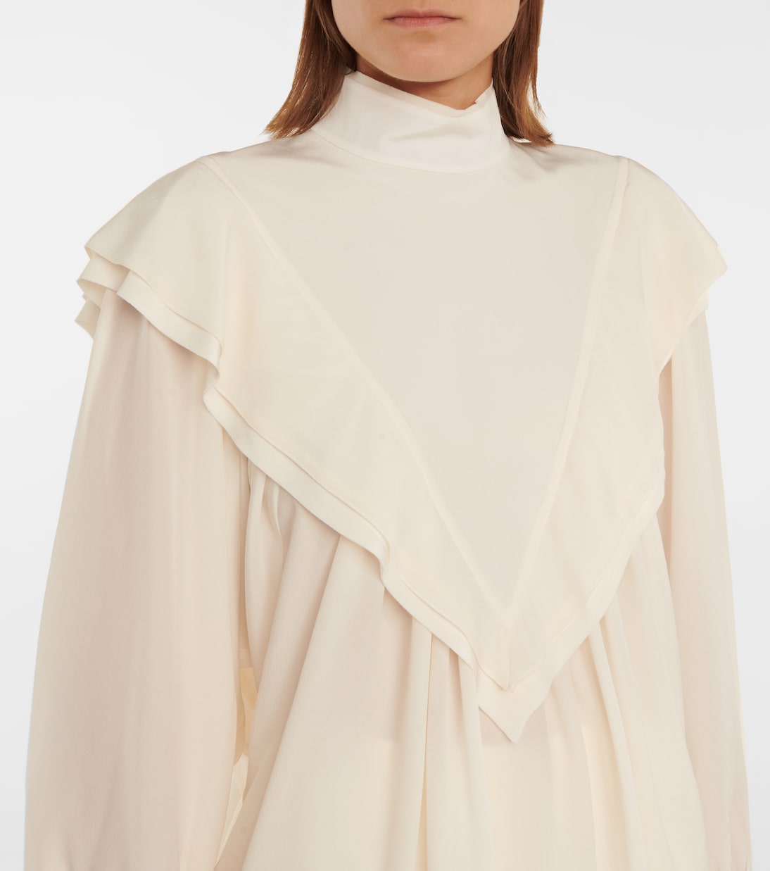 Bluse aus Seiden-Crêpe mit Rüschen | Chloé