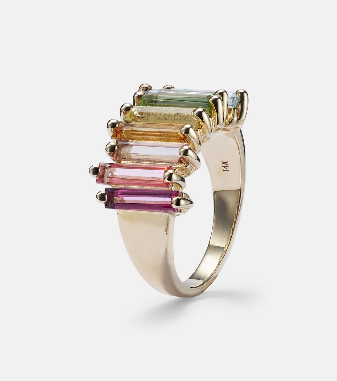 Bague Rainbow en or jaune 14 ct et topazes | Suzanne Kalan