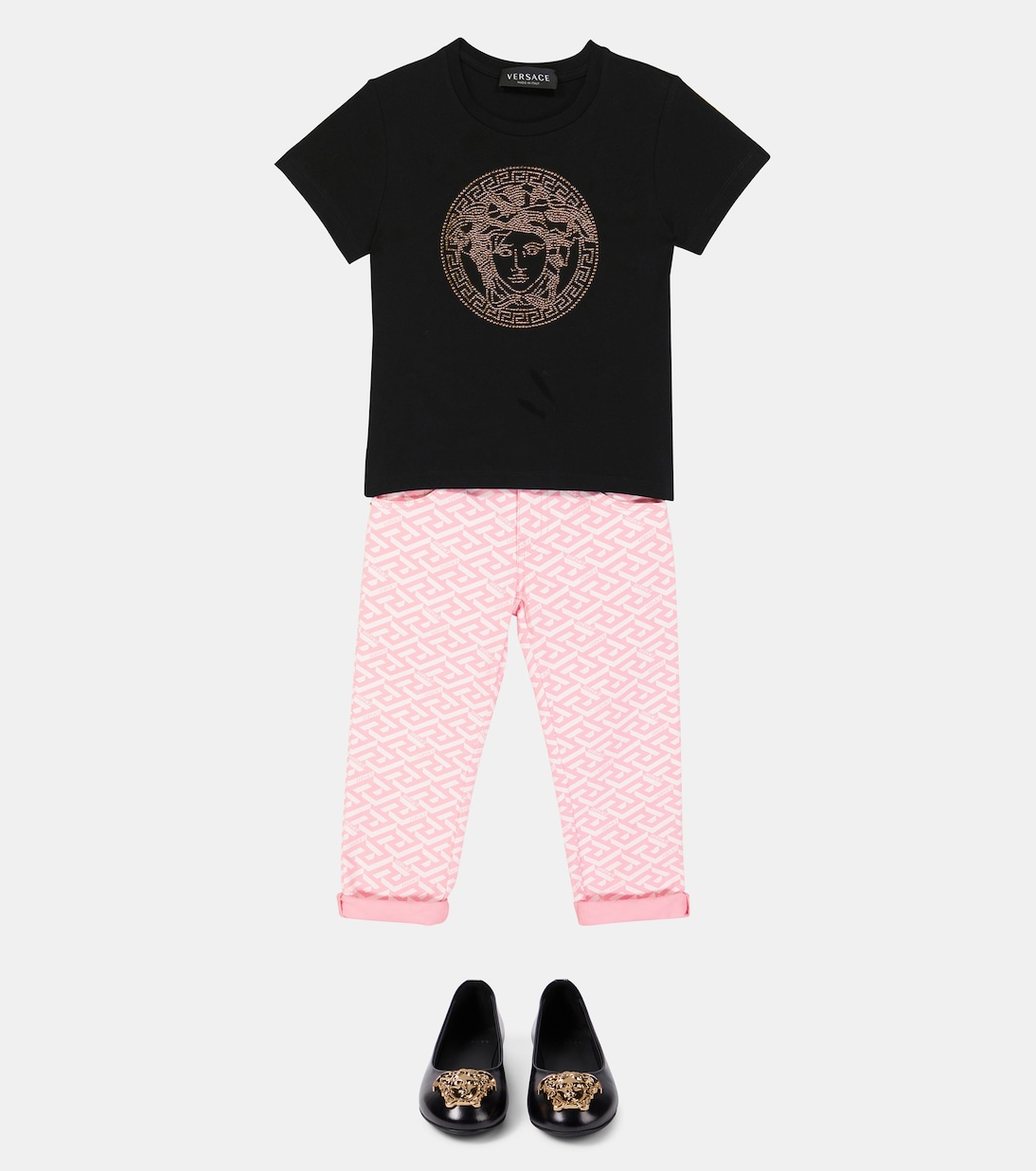 Camiseta Medusa de algodón con cristales | Versace Kids