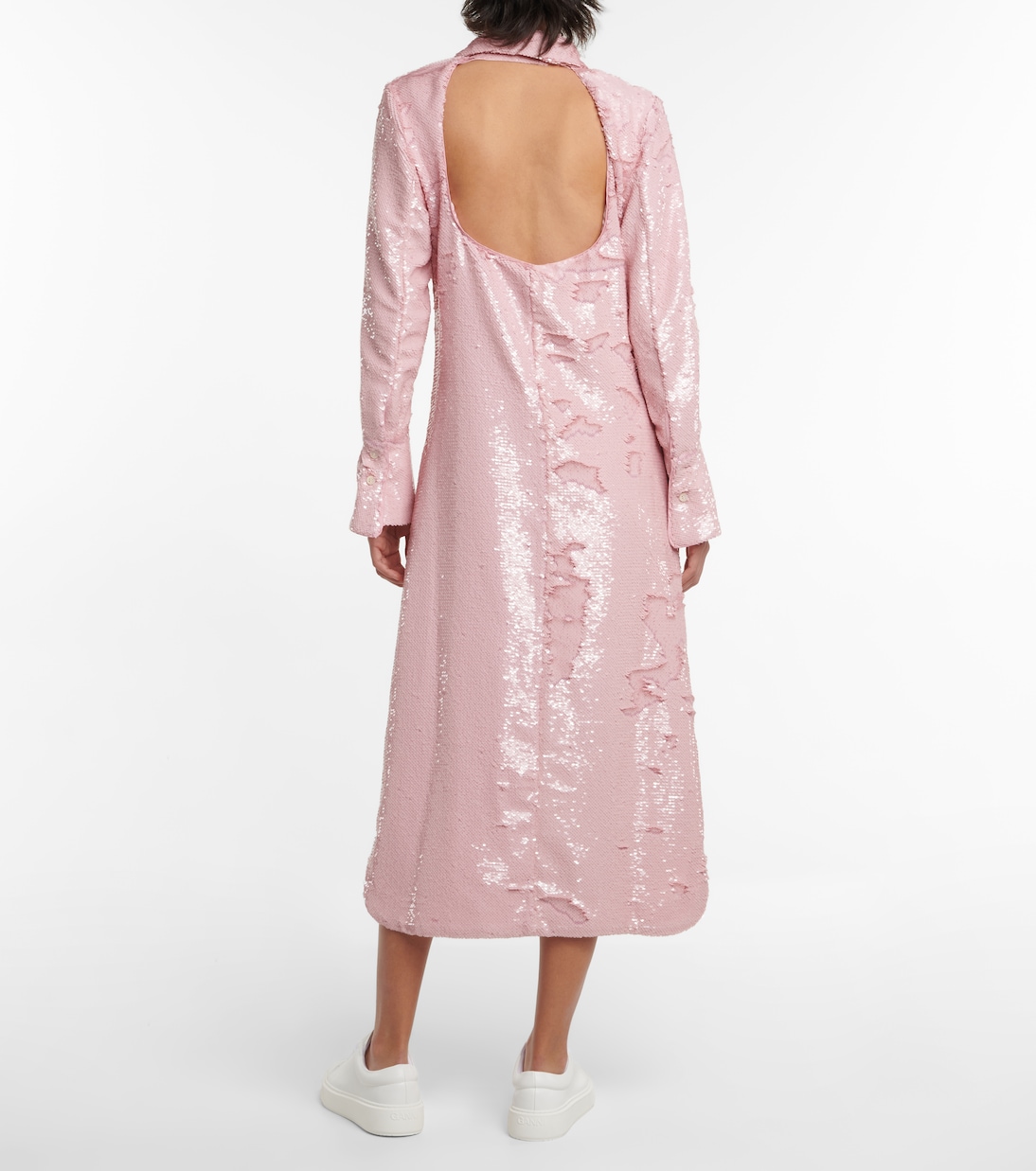 Hemdblusenkleid mit Pailletten | Ganni