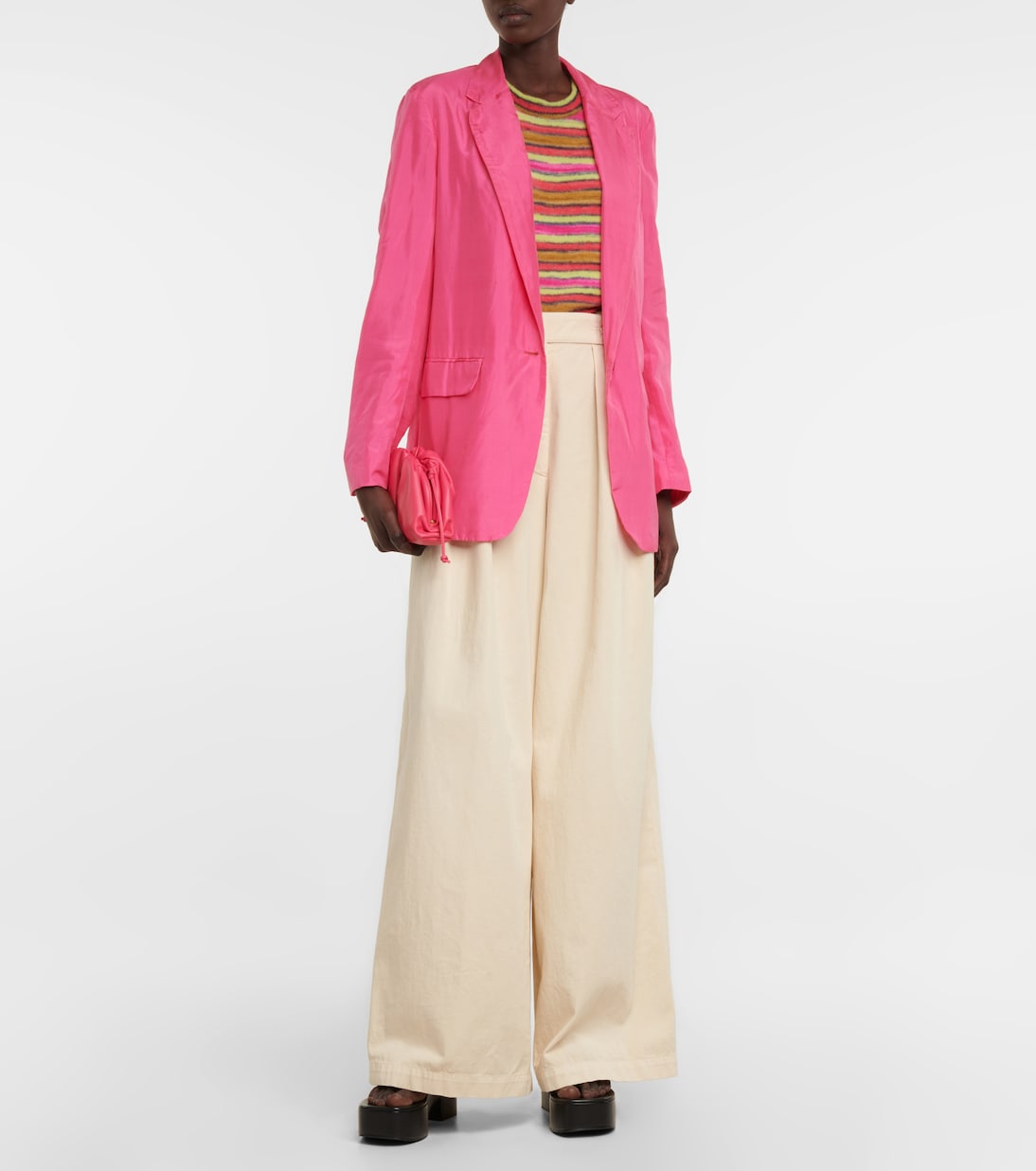 Blazer in pongé di seta e cotone | Dries Van Noten