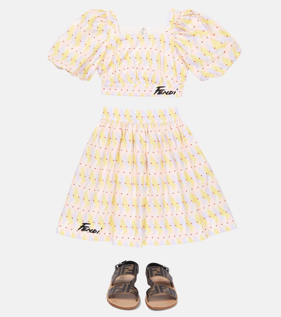 Cropped-Top aus Baumwolle | Fendi Kids