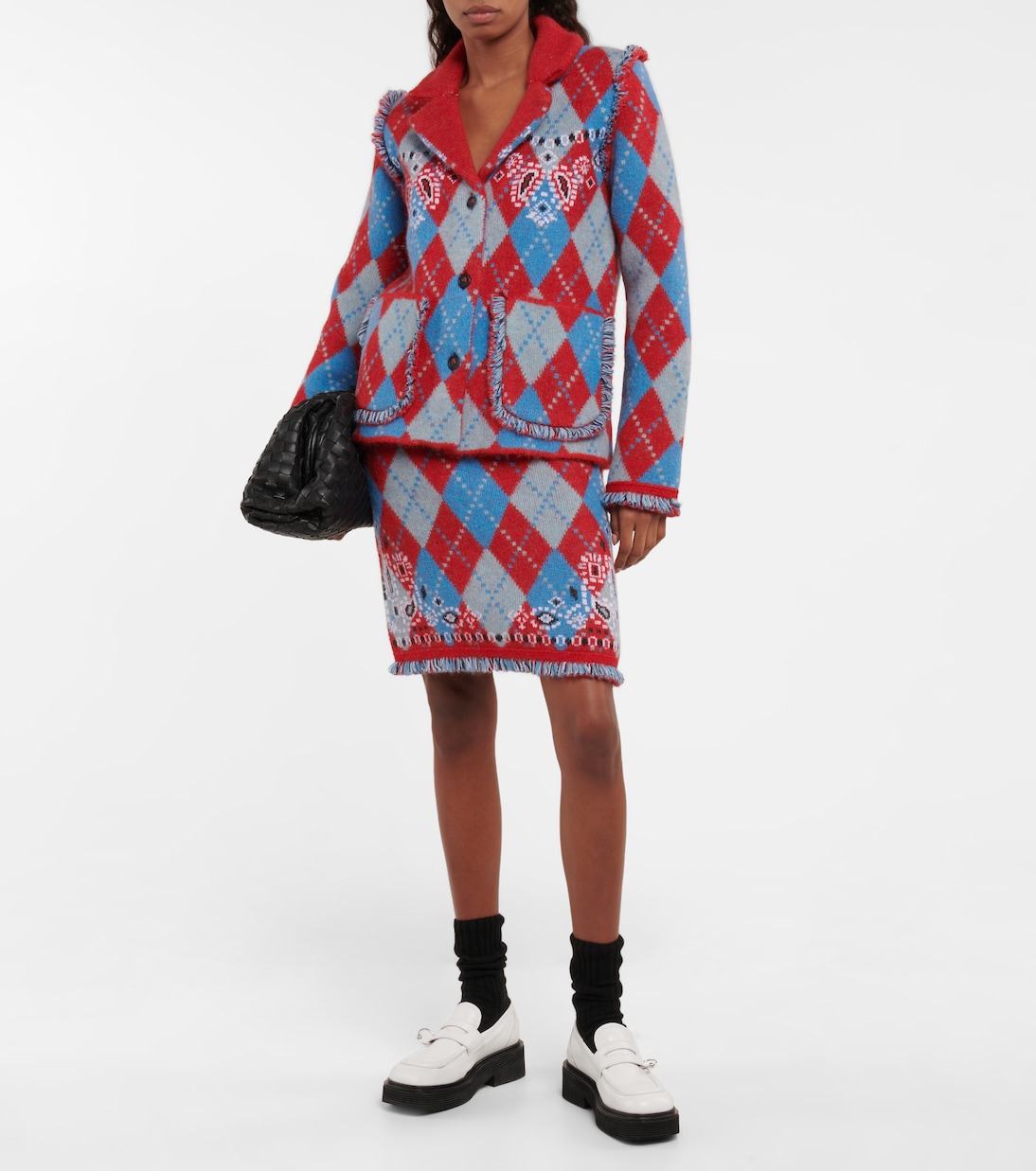 Bandana Argyle wool-blend skirt | Alanui