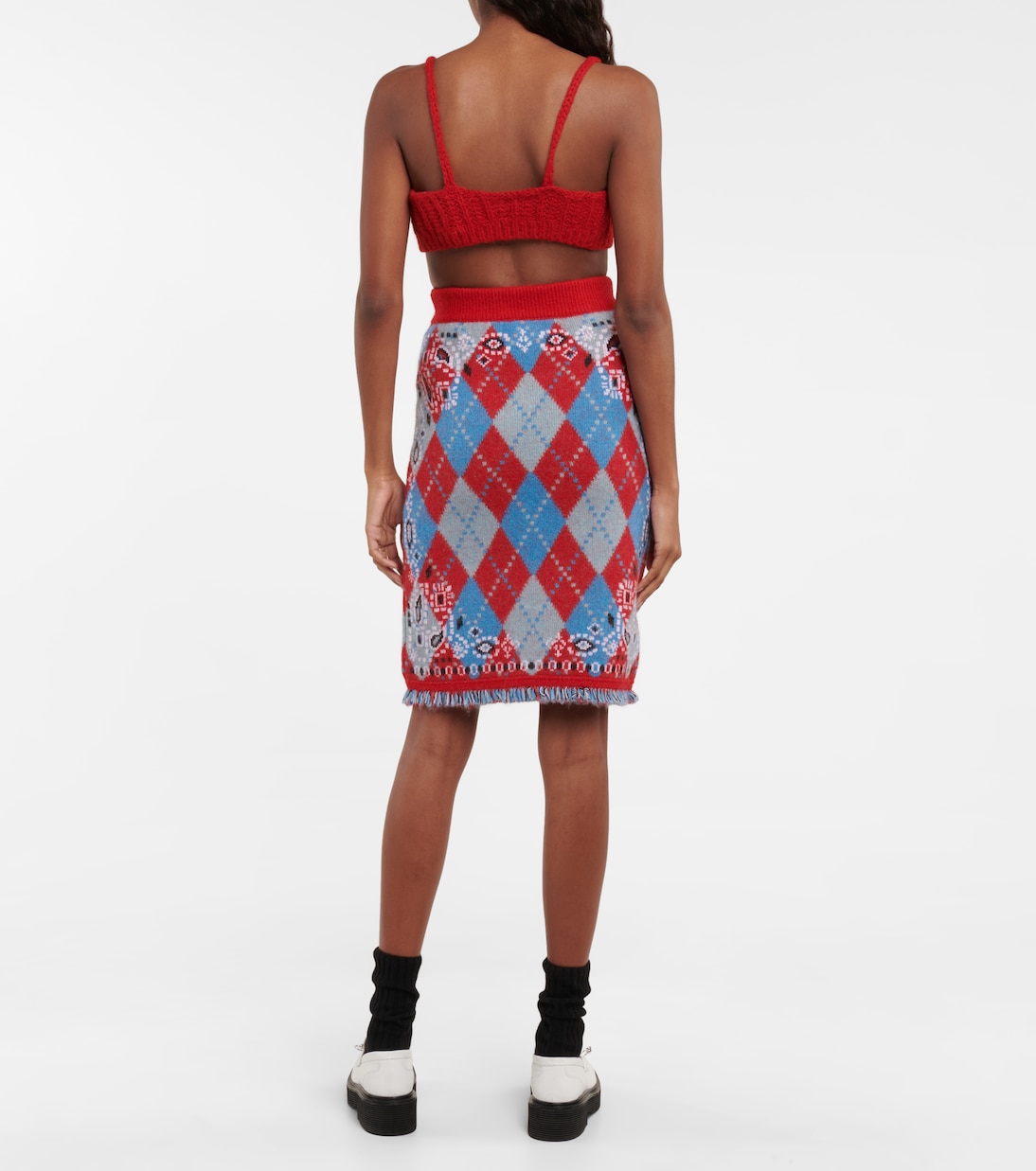 Bandana Argyle wool-blend skirt | Alanui