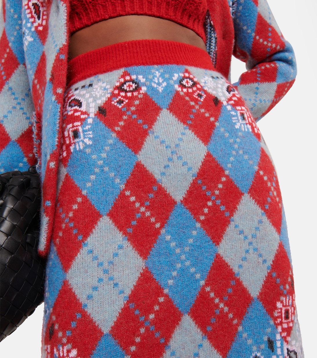 Bandana Argyle wool-blend skirt | Alanui