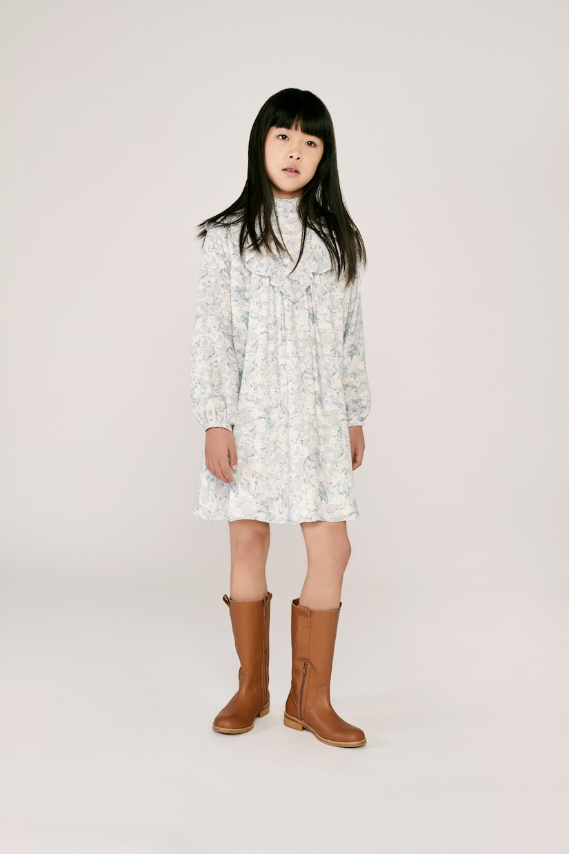 Floral-printed ruffled dress | Chloé Kids
