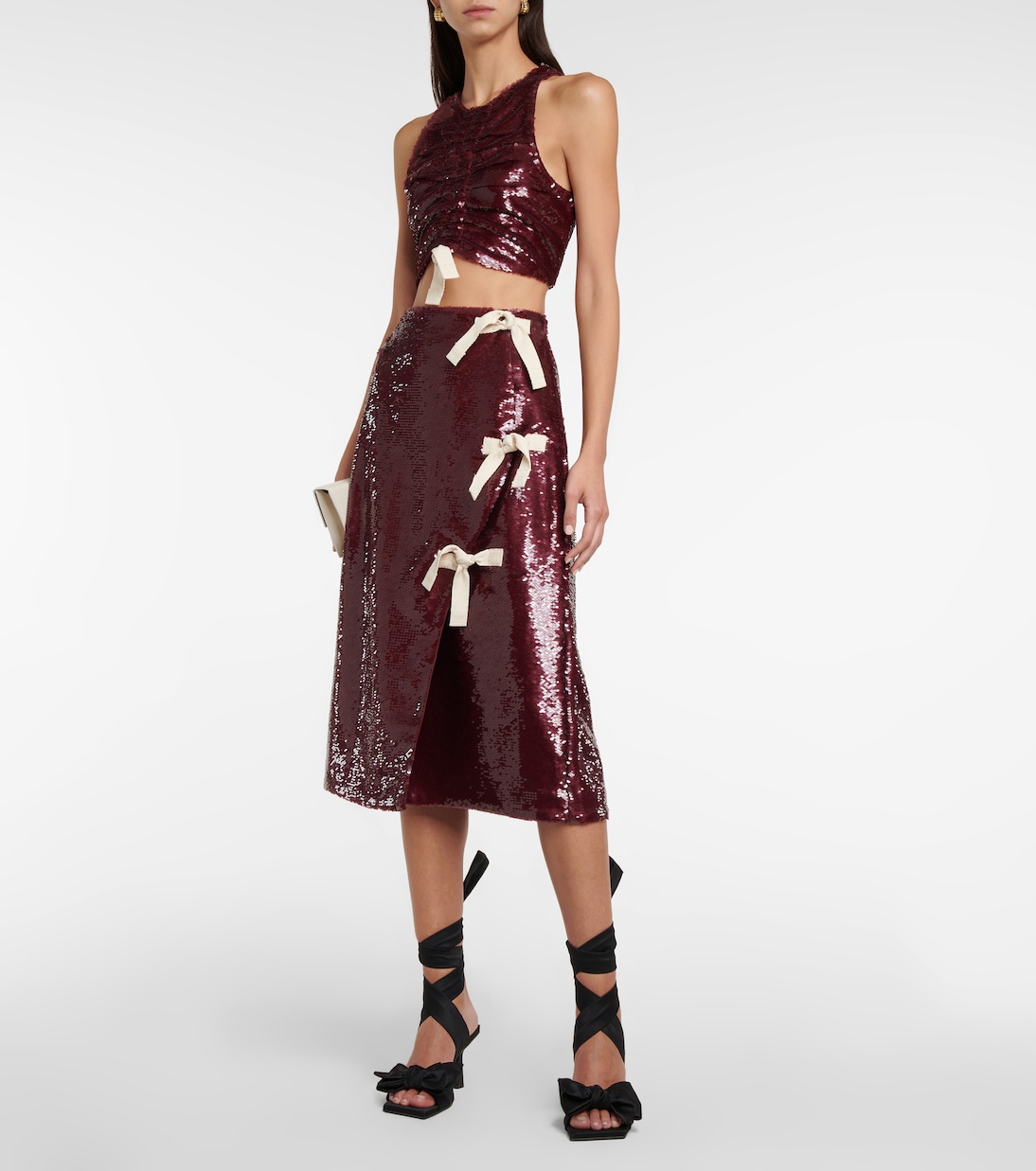 Jupe portefeuille à sequins | Ganni