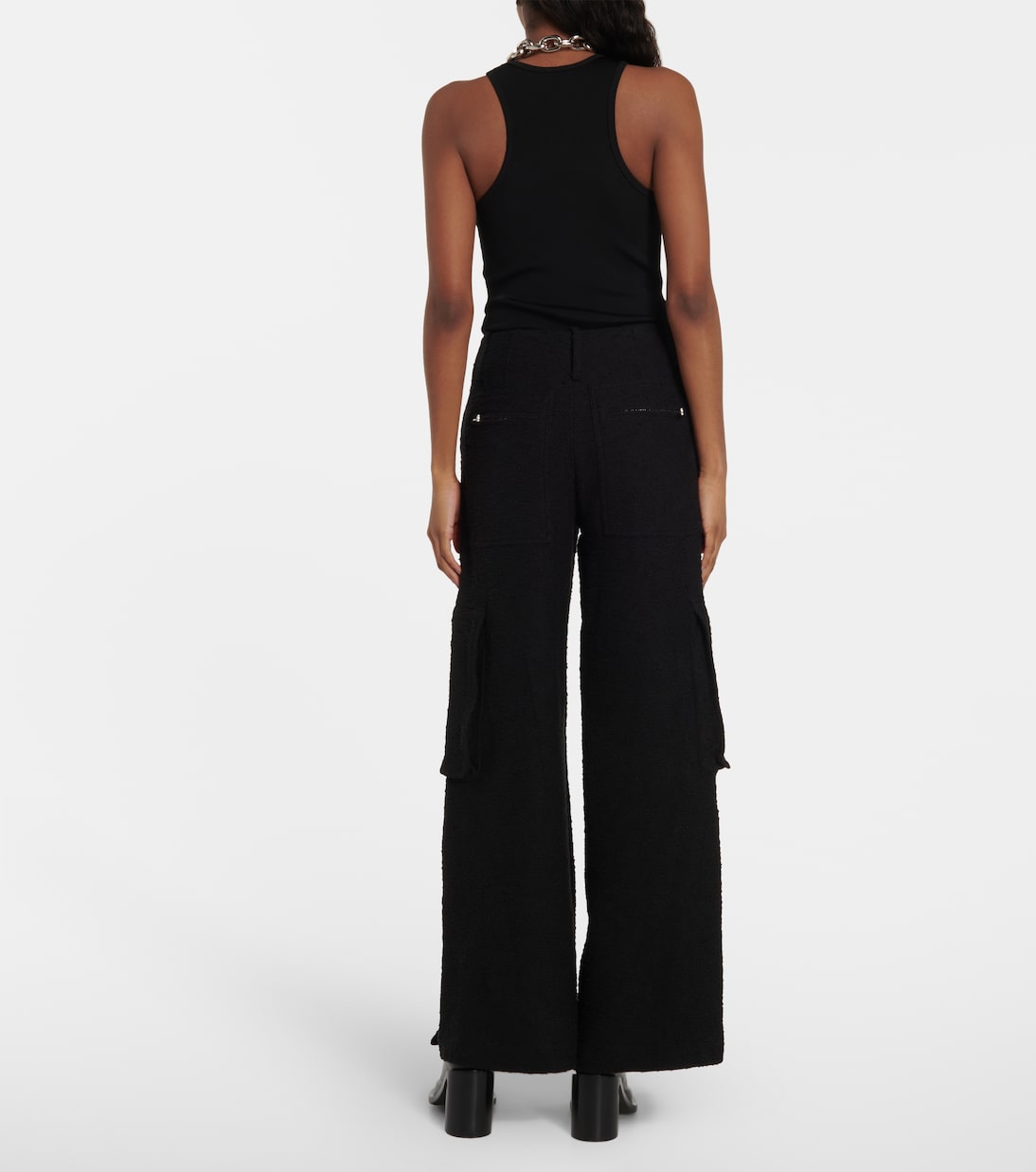 Pantalon cargo ample à taille haute en coton mélangé | Amiri