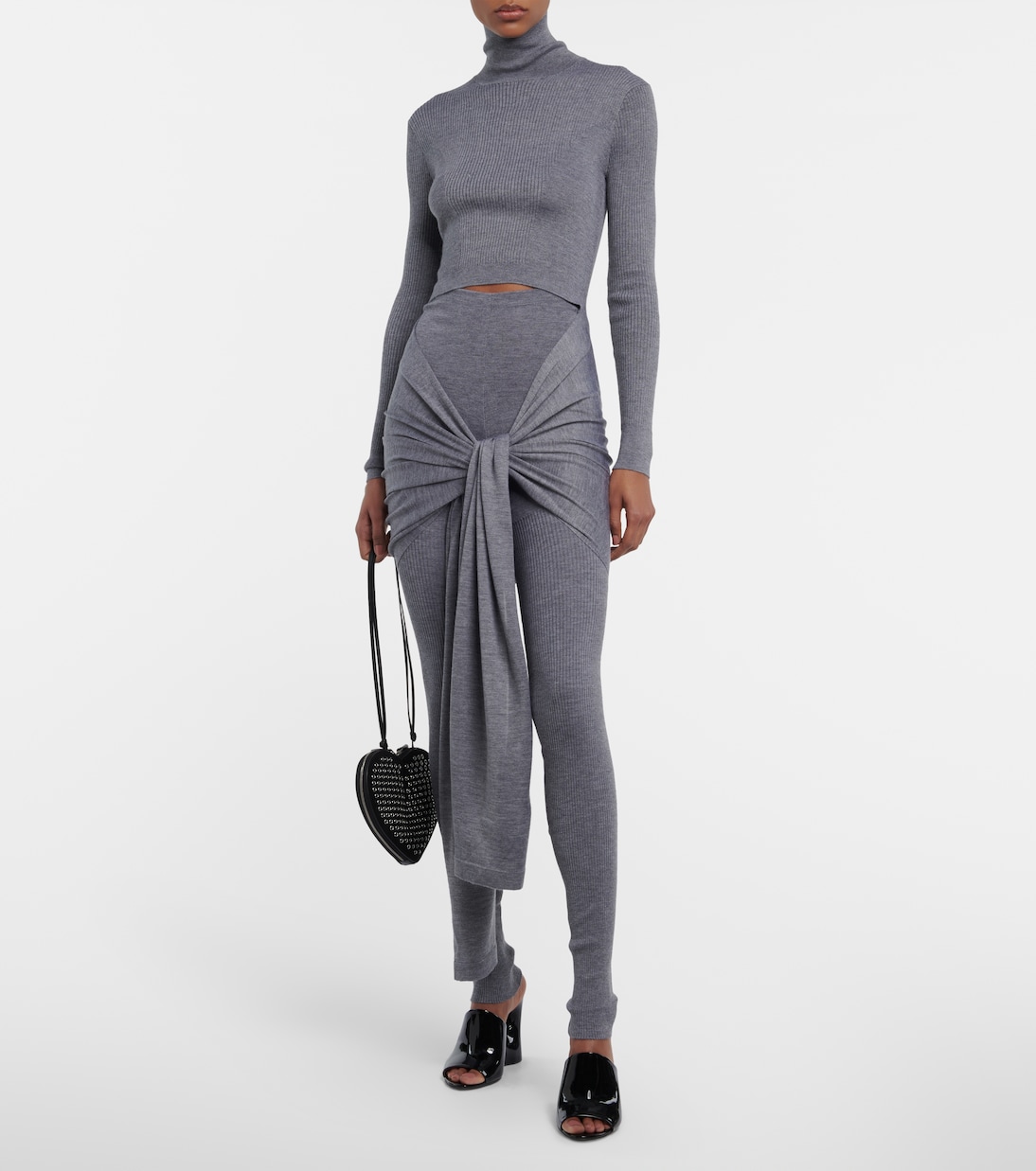 Jersey de cuello alto en cachemir y seda | Alaïa