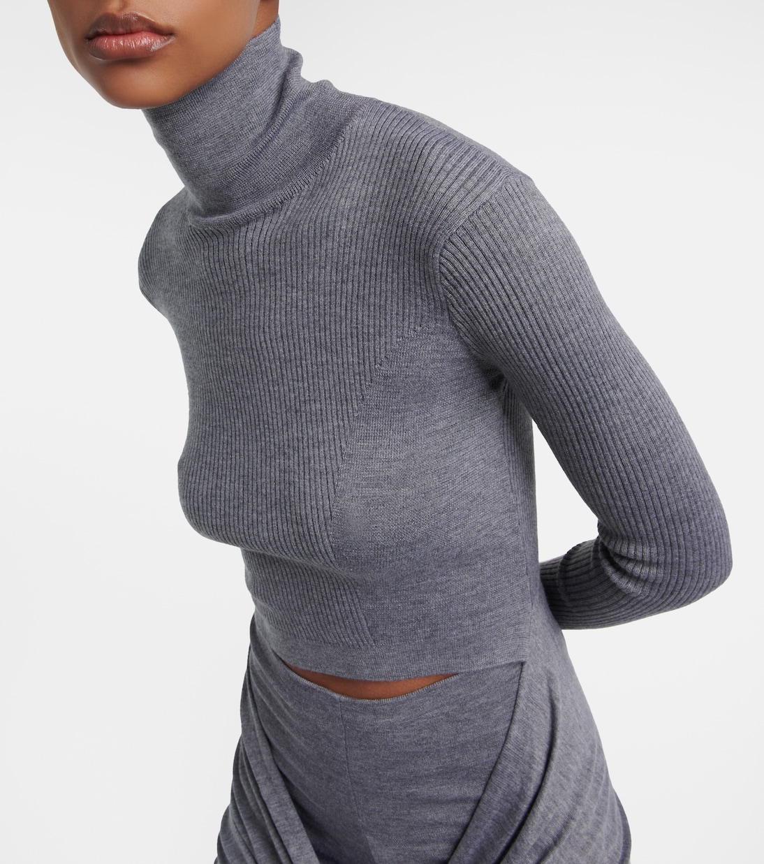 Jersey de cuello alto en cachemir y seda | Alaïa