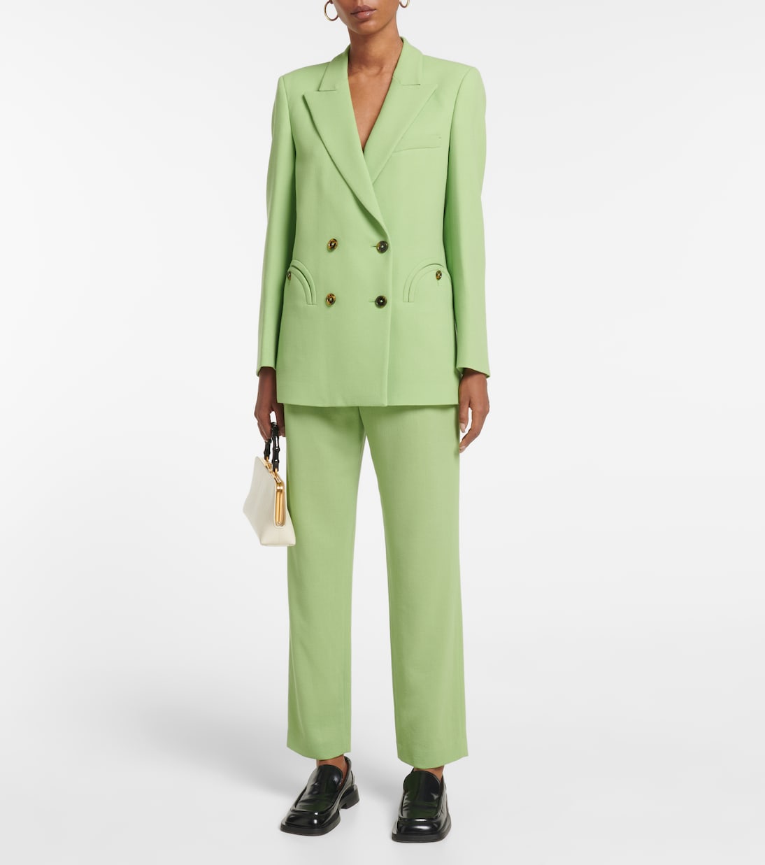 High-rise straight virgin wool pants | Blazé Milano