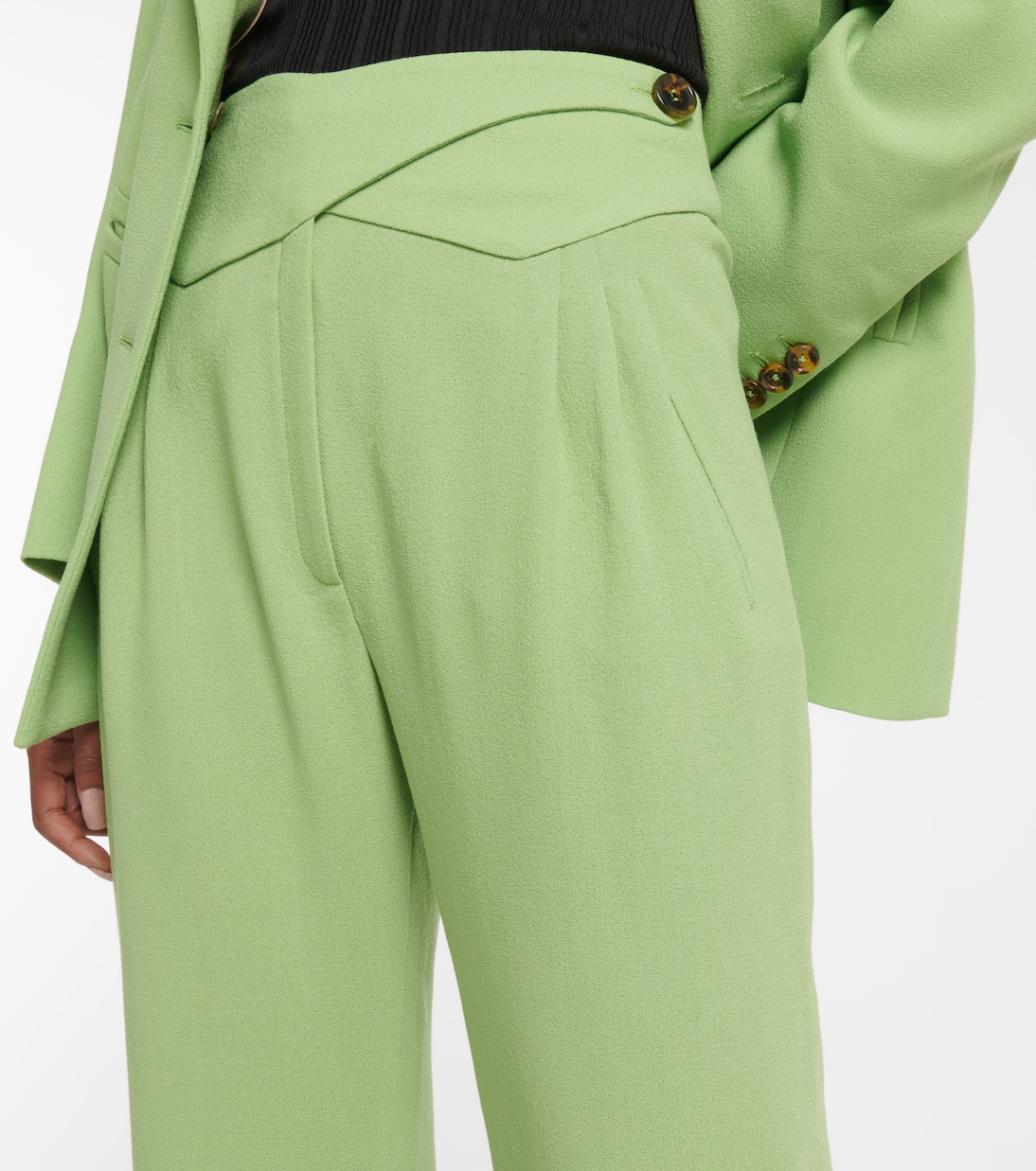 High-rise straight virgin wool pants | Blazé Milano