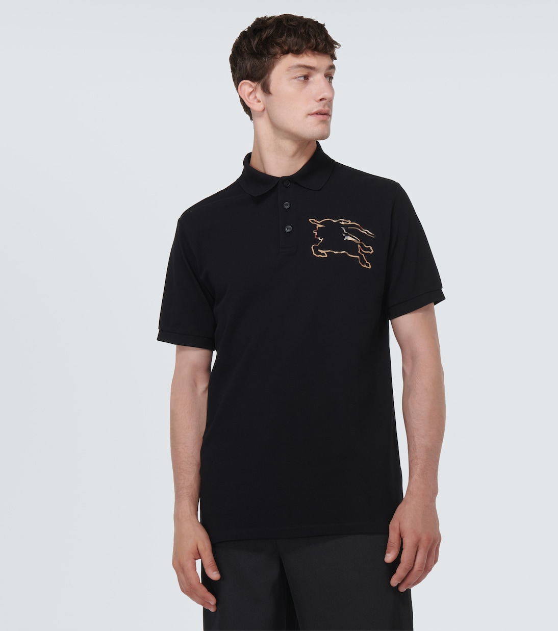 Polo en piqué de algodón con Equestrian Knight | Burberry
