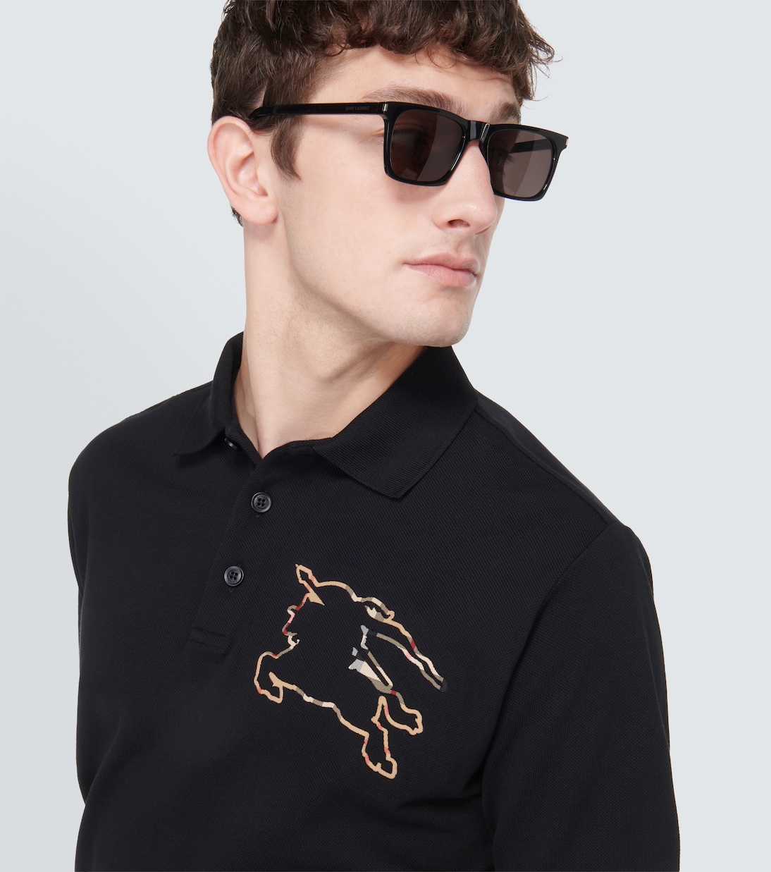 Polo en piqué de algodón con Equestrian Knight | Burberry