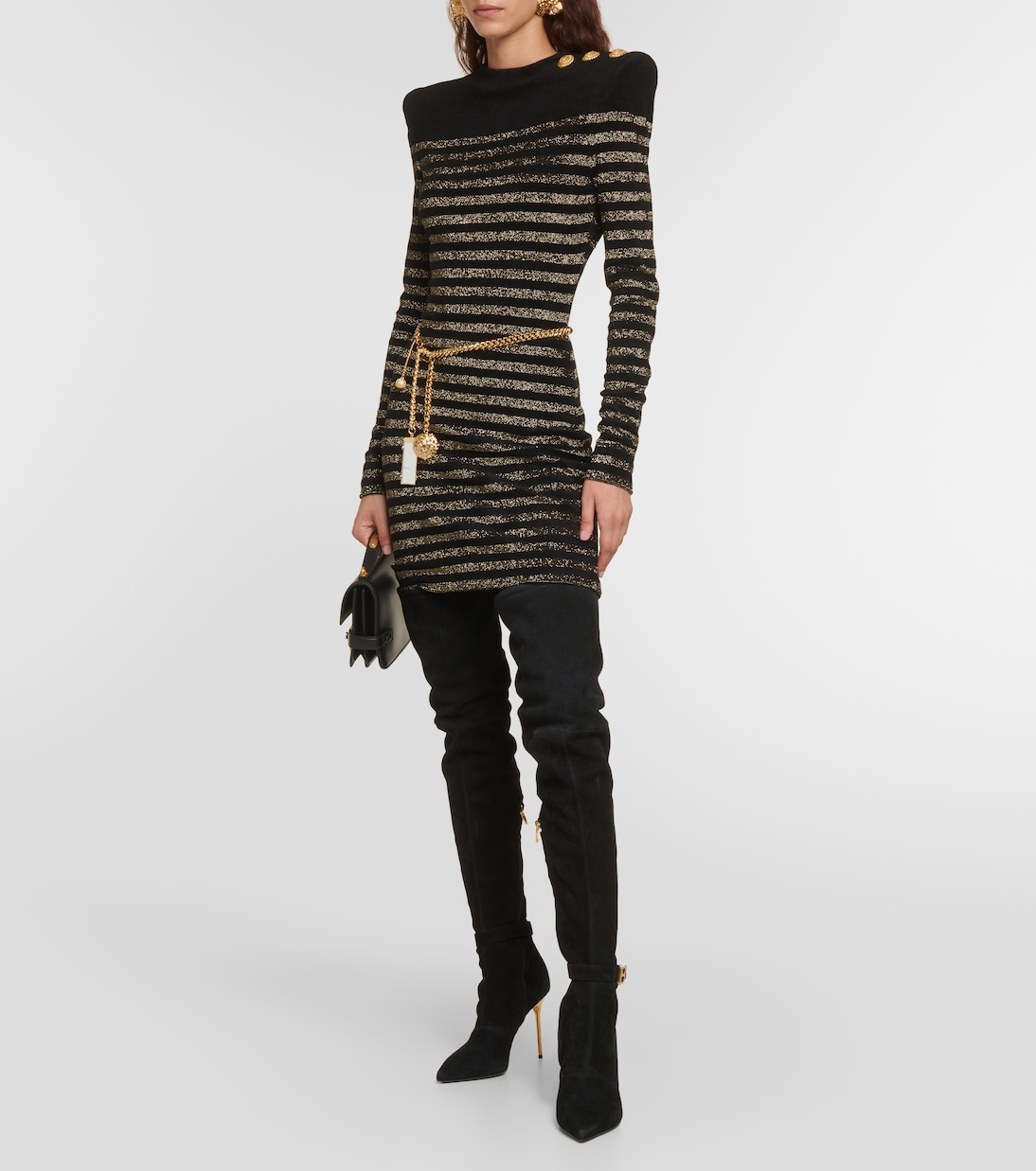 Lurex® striped minidress | Balmain