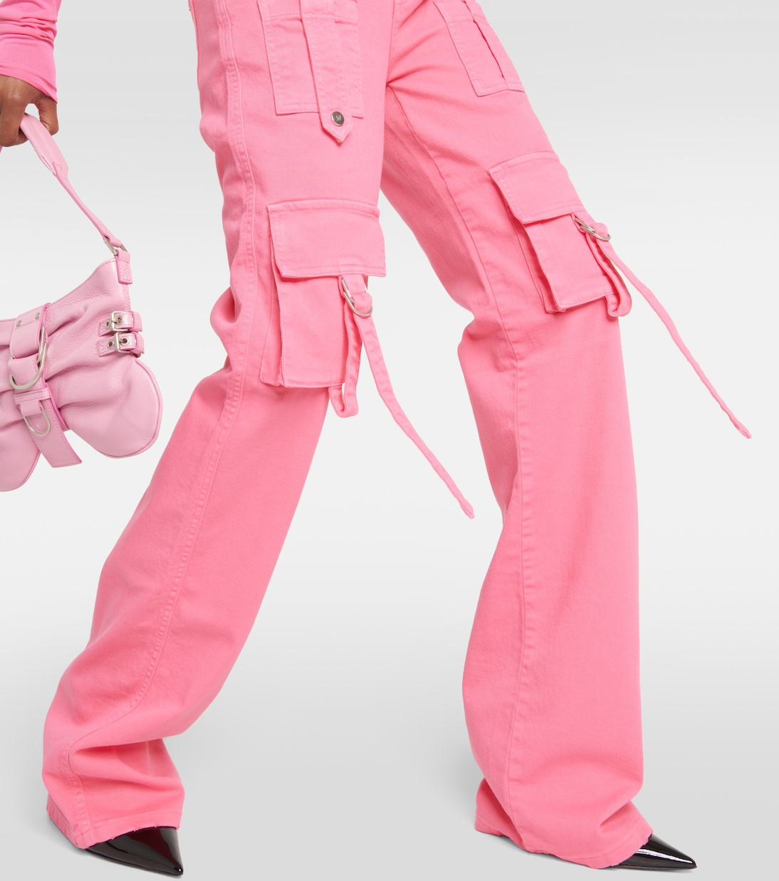 Low-Rise-Cargohose aus Denim | Blumarine