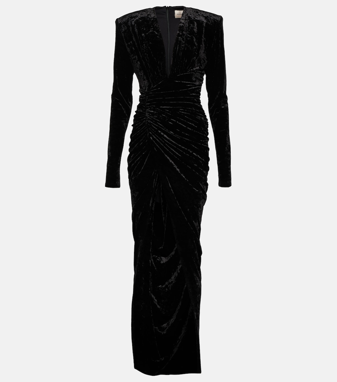 Abito lungo in velluto in Nero Alexandre Vauthier Mytheresa