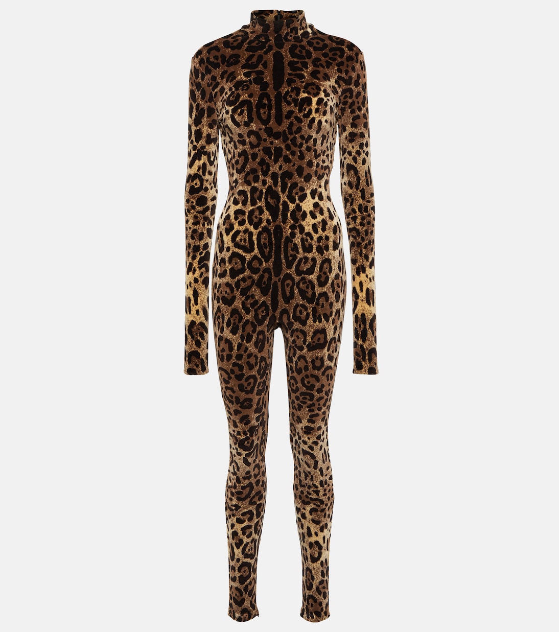 Leopard-print cotton-blend catsuit | Dolce&Gabbana