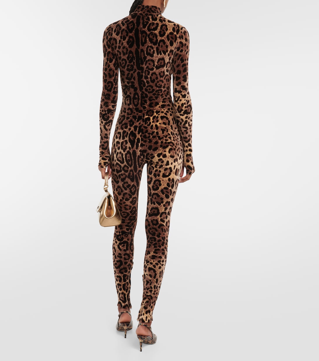 Leopard-print cotton-blend catsuit | Dolce&Gabbana