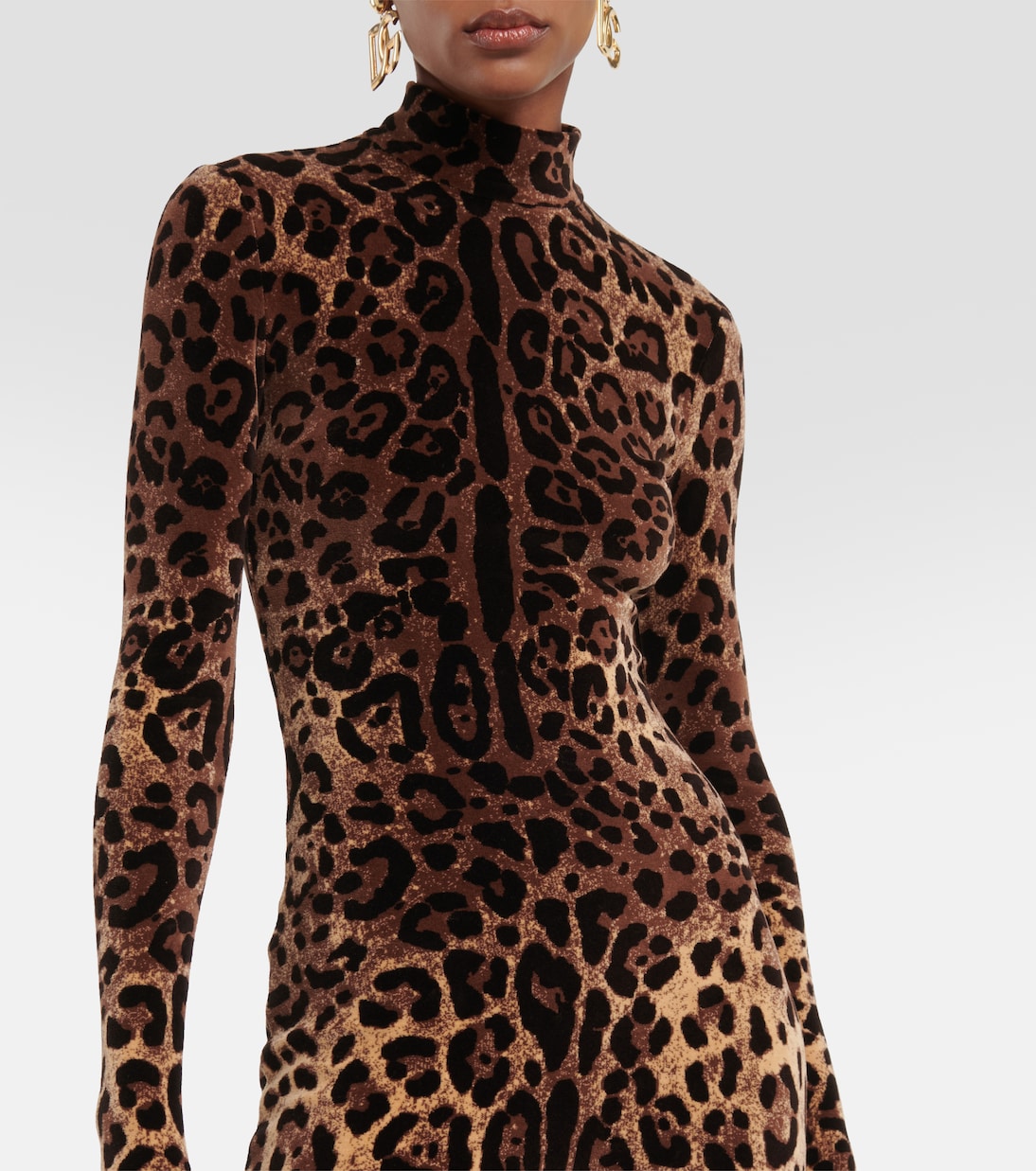 Leopard-print cotton-blend catsuit | Dolce&Gabbana