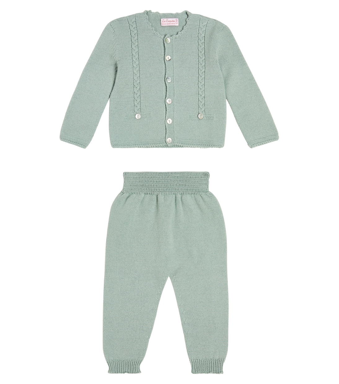 Baby Zas wool cardigan and pants set | La Coqueta