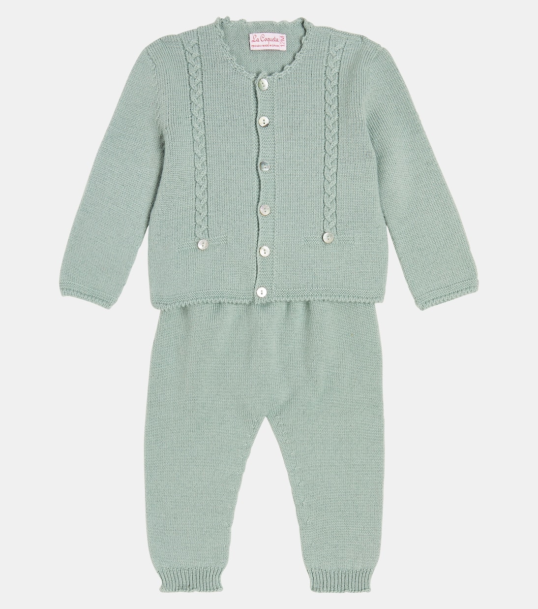Baby Zas wool cardigan and pants set | La Coqueta