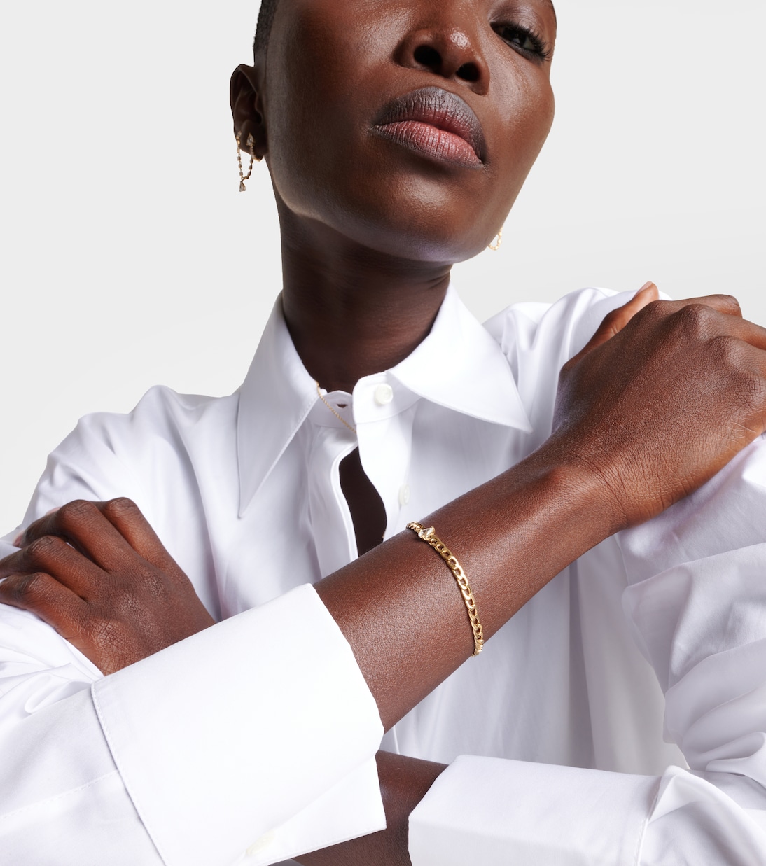 18kt gold chain bracelet with diamond | Anita Ko