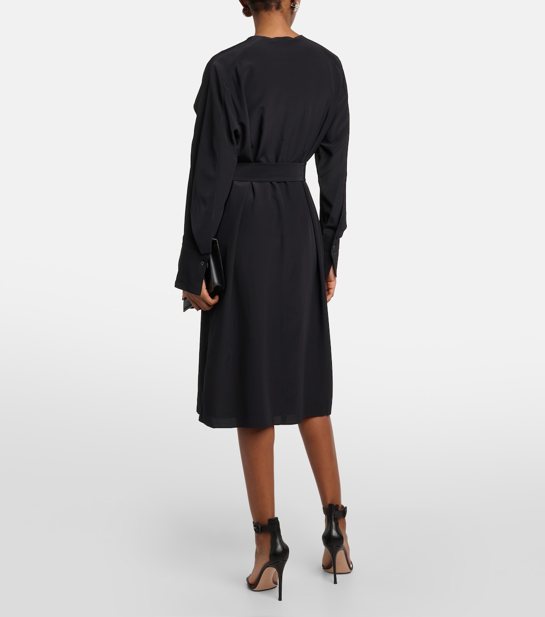 Danville silk crêpe de chine midi dress  | Joseph