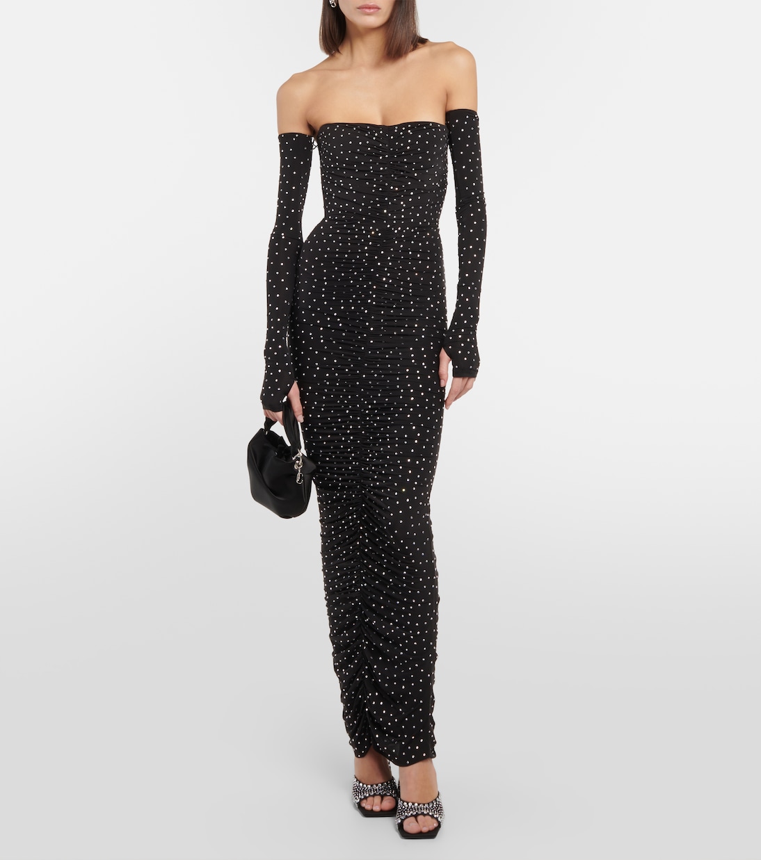 Embellished strapless jersey maxi dress | Alex Perry