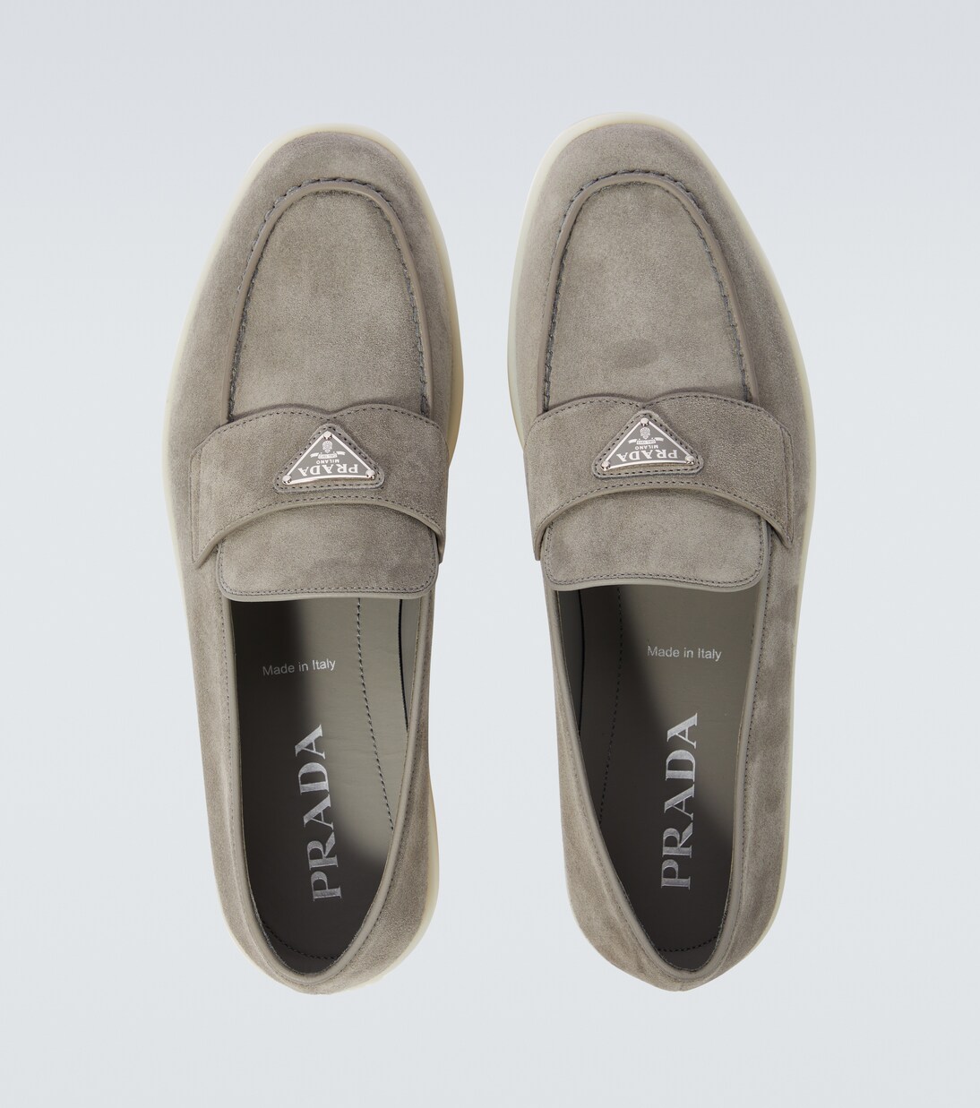Mocassini in suede con logo | Prada