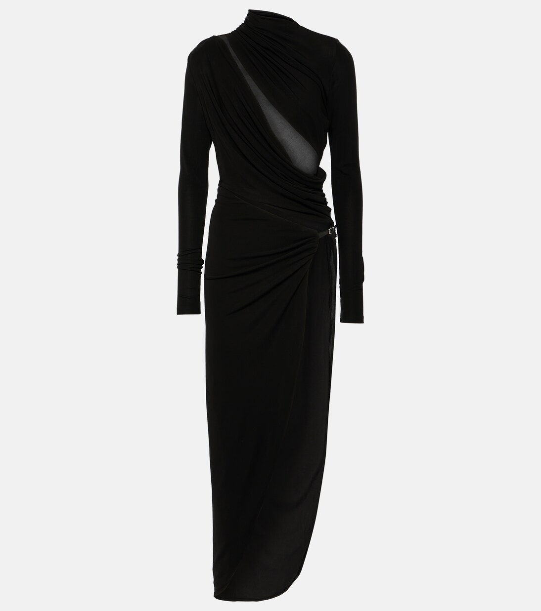 Asymmetric draped cutout midi dress | Christopher Esber