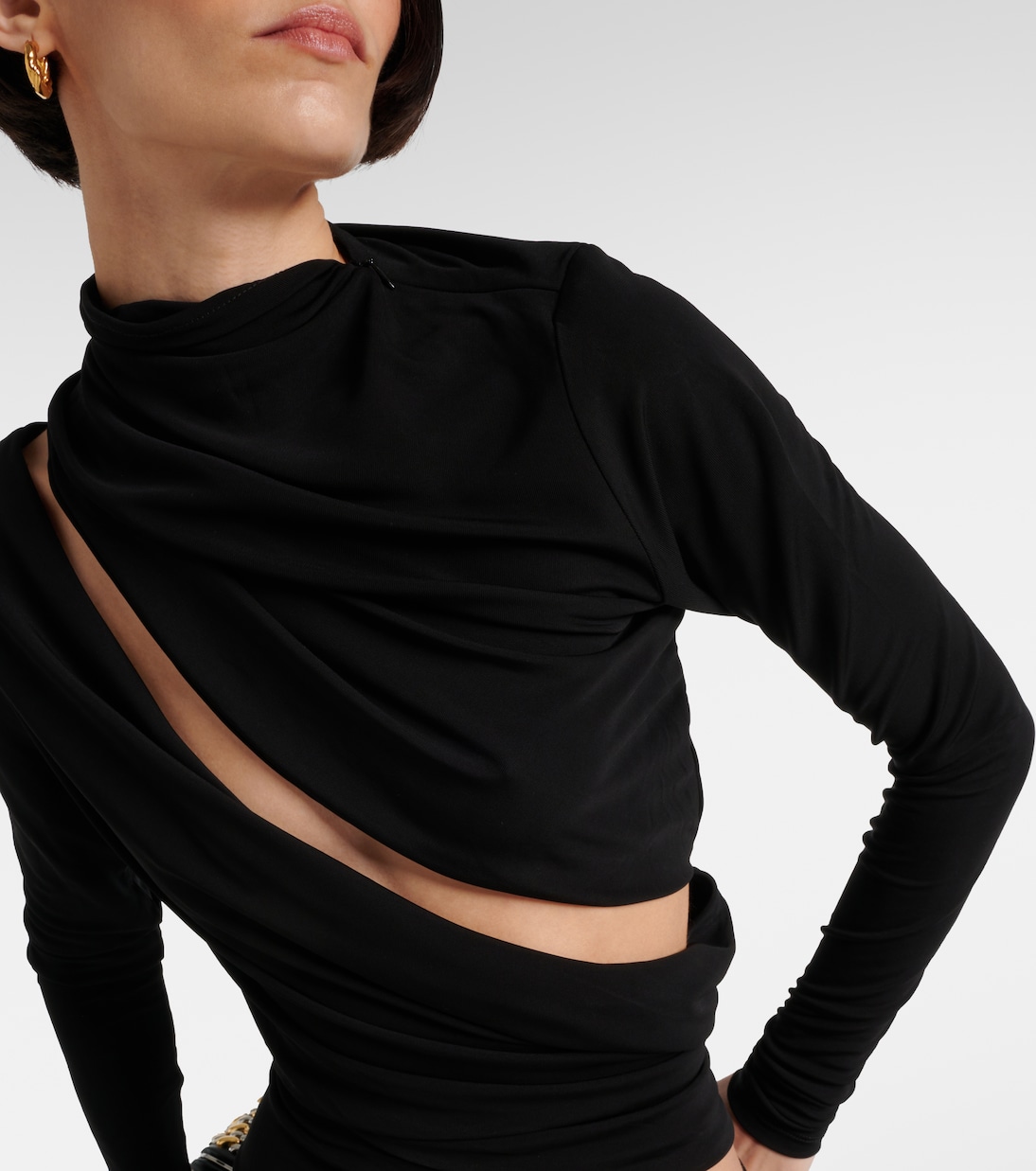 Asymmetric draped cutout midi dress | Christopher Esber