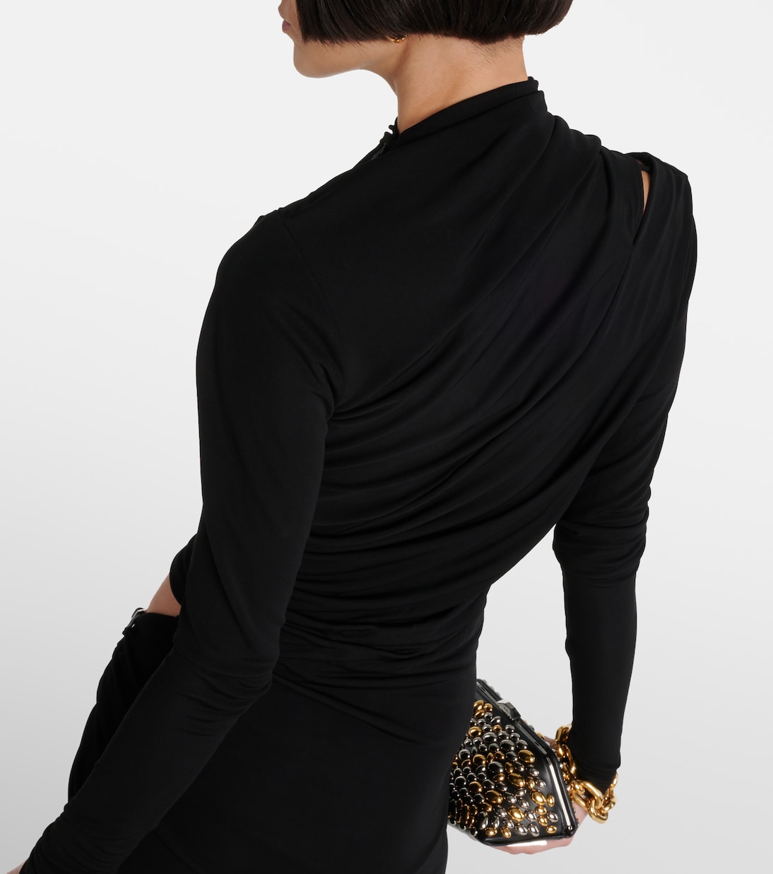 Asymmetric draped cutout midi dress | Christopher Esber
