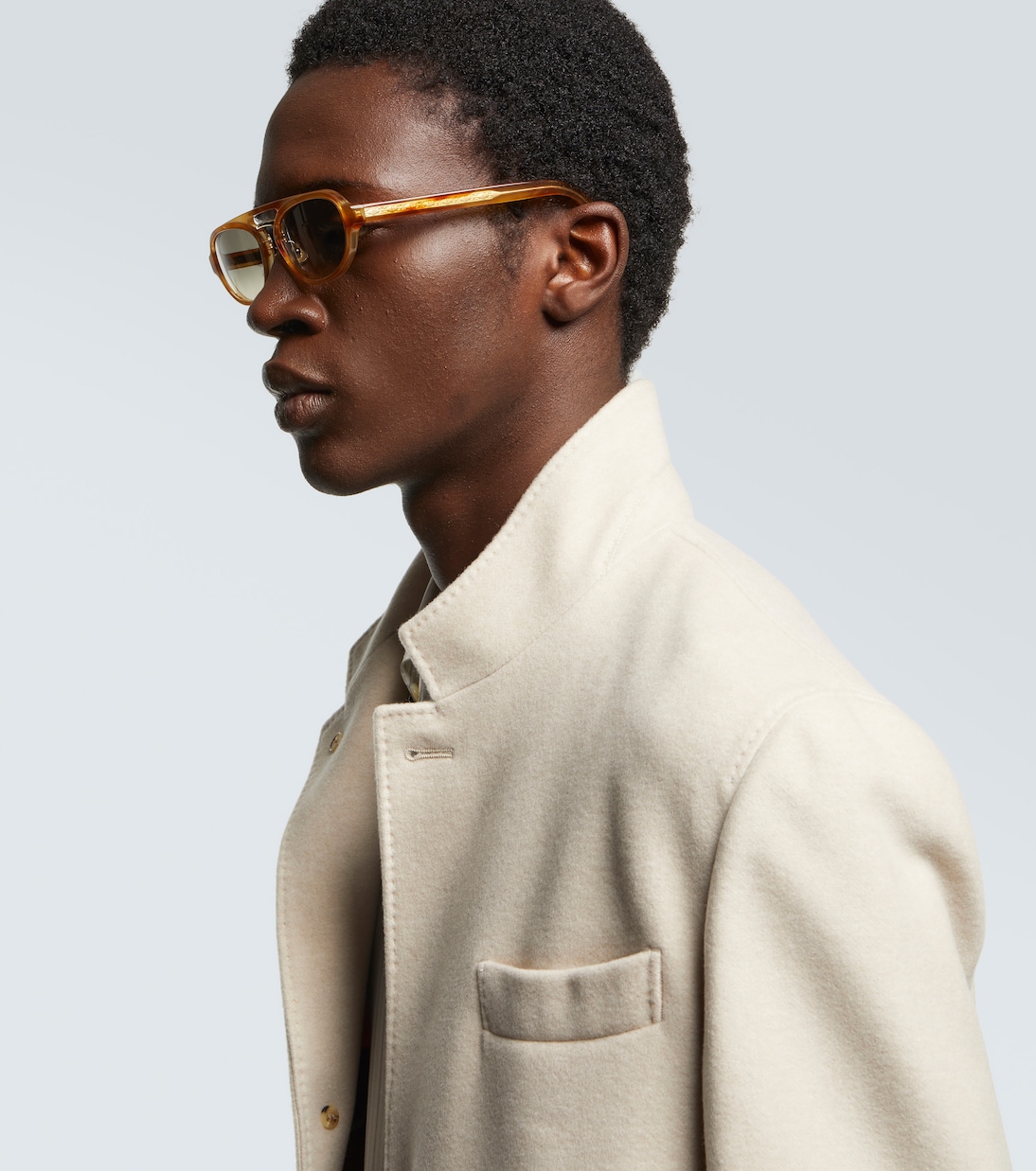 Tortoiseshell-effect browline sunglasses | Brunello Cucinelli