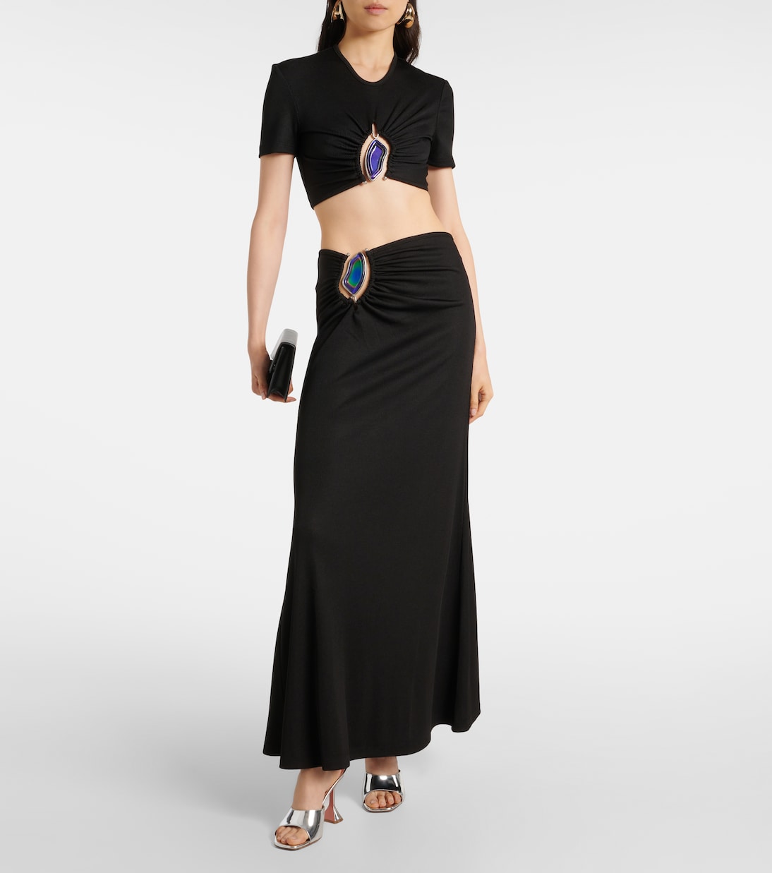 Moodstone ruched maxi skirt | Christopher Esber