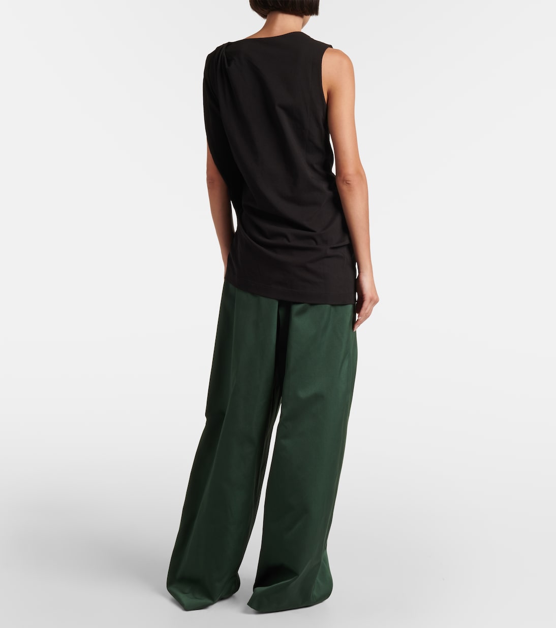 Top in jersey di cotone drappeggiato | Dries Van Noten