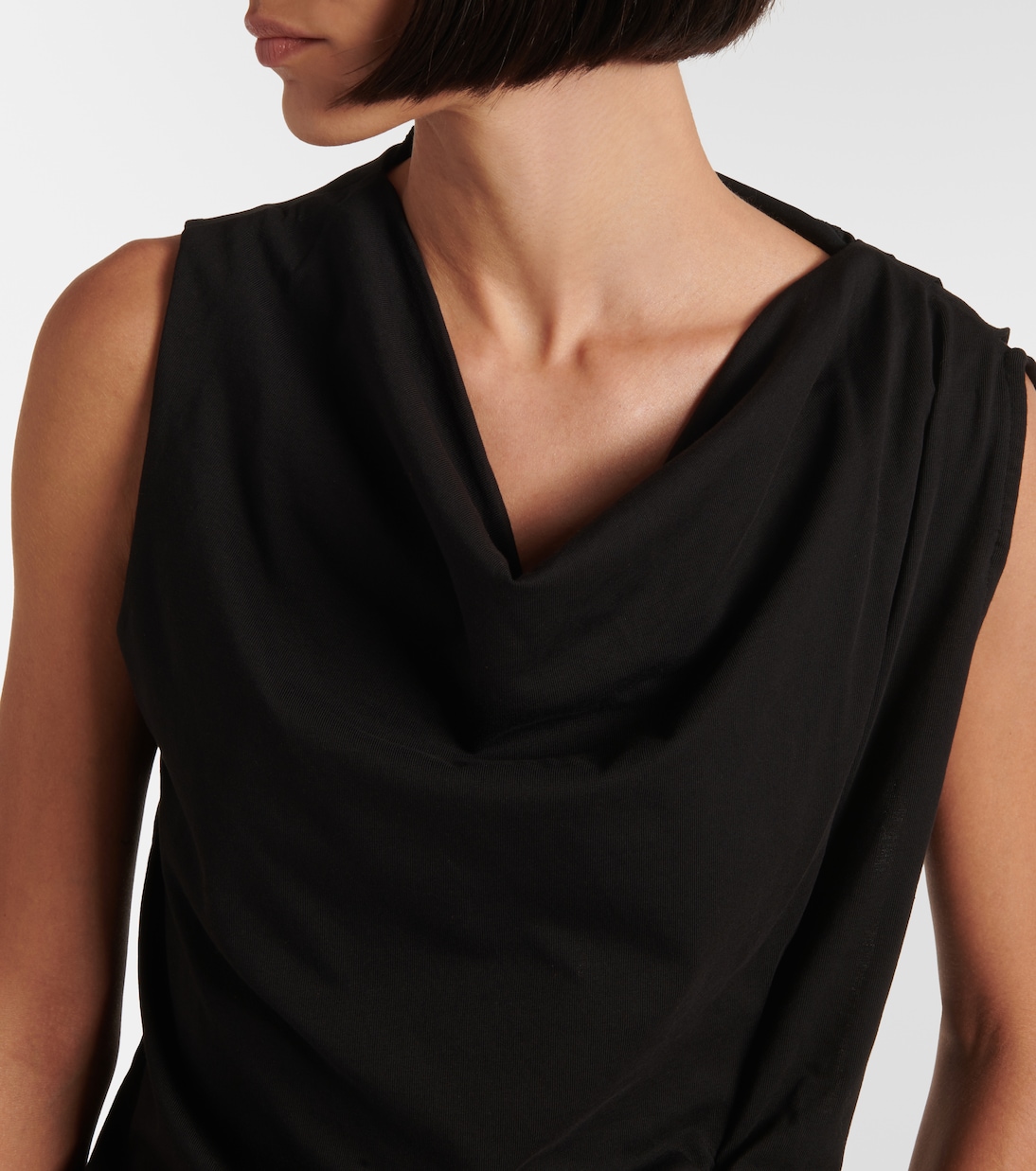 Top in jersey di cotone drappeggiato | Dries Van Noten