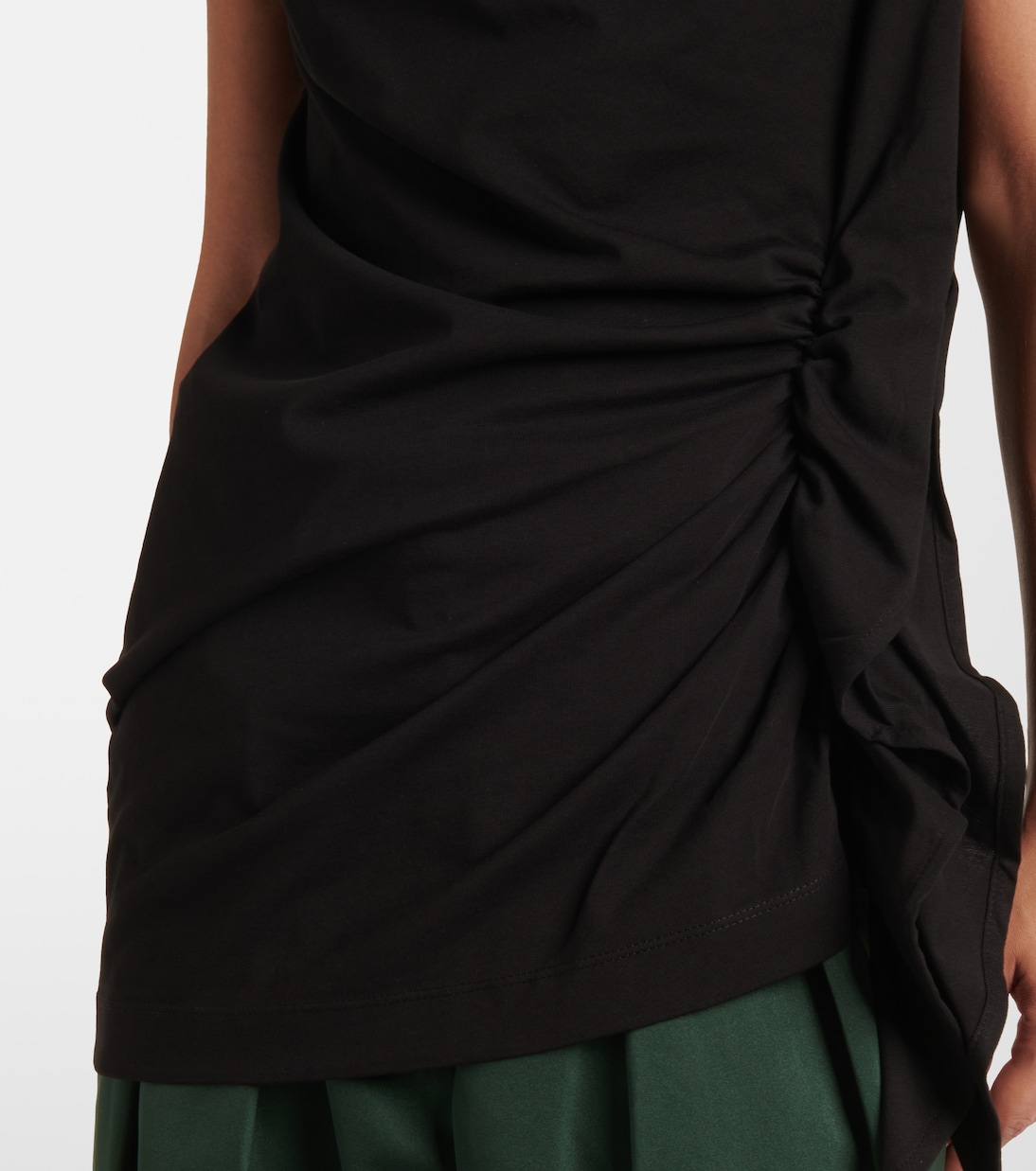 Top in jersey di cotone drappeggiato | Dries Van Noten