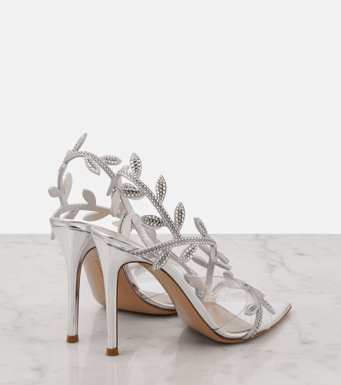 Pumps Flavia 105 in pelle metallizzata con cristalli | Gianvito Rossi